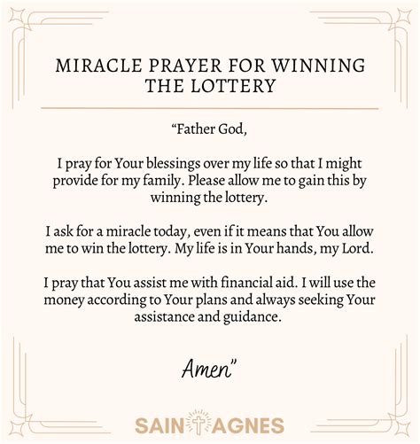 prayers for winning the lottery